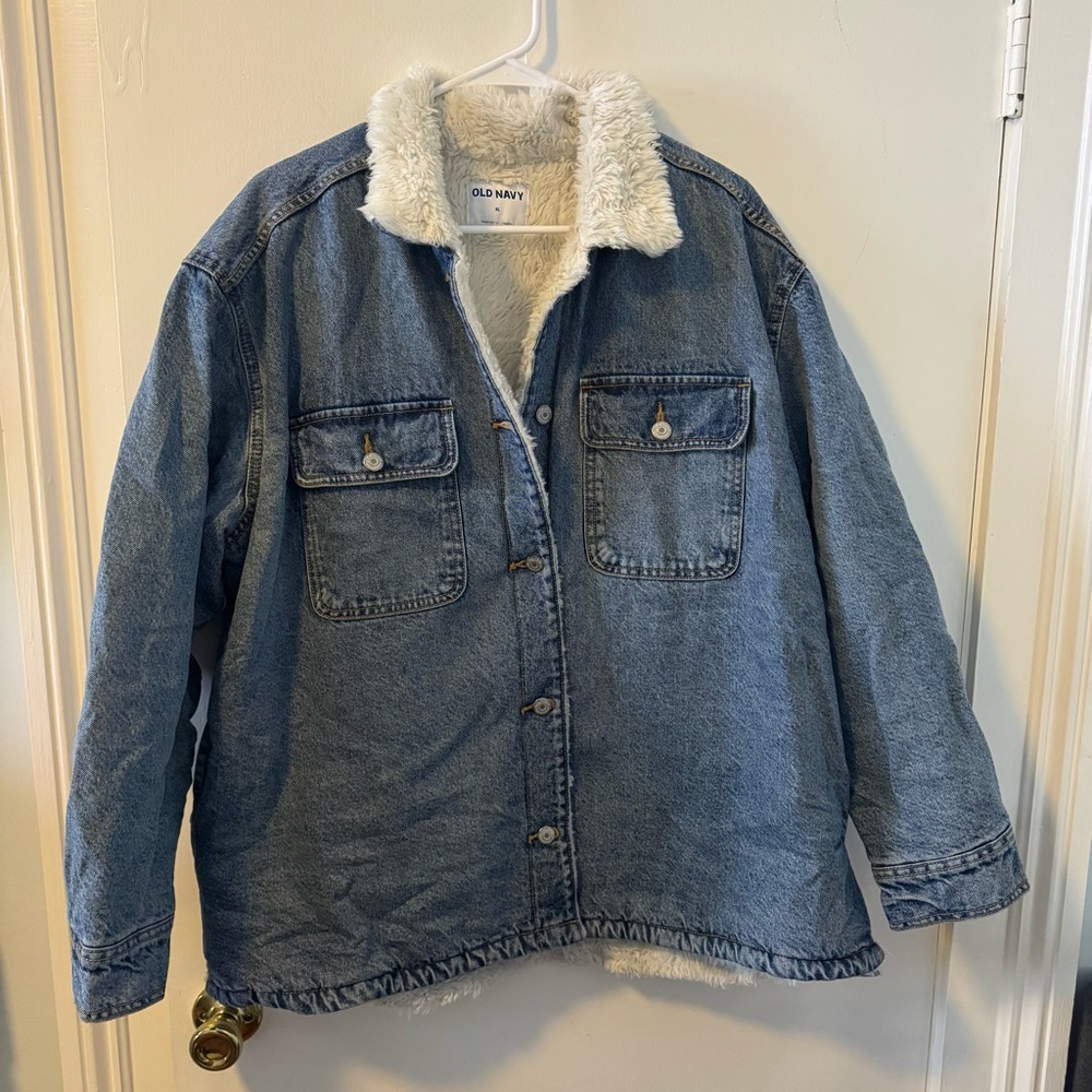 Old Navy Oversized Sherpa Lined Denim Jacket